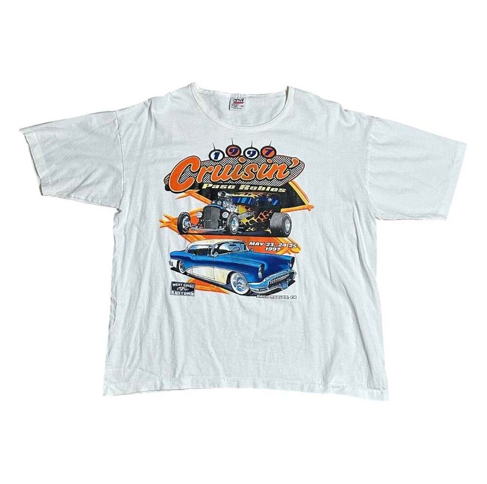 Vintage 1997 Cruisin' Paso Robles West Coast Kustoms Car Show Graphic T-Shirt